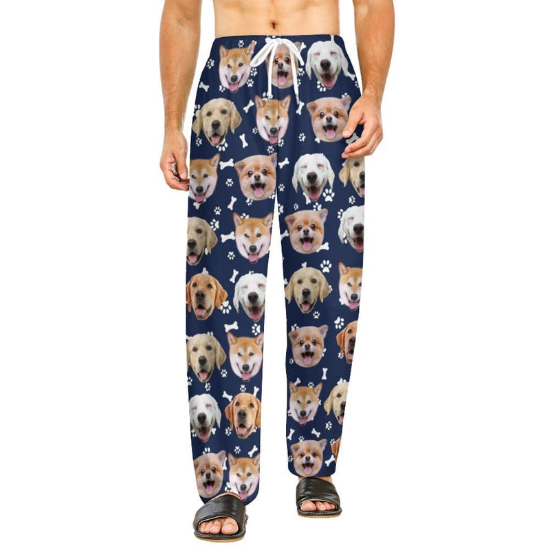 Flash Sale-Custom Dog Face Slumber Party Unisex Long Pajama Pants Best Christmas Gifts for Pet Lovers