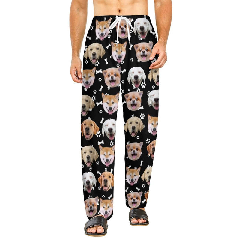 Flash Sale-Custom Dog Face Slumber Party Unisex Long Pajama Pants Best Christmas Gifts for Pet Lovers