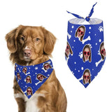 Custom Dog Face Dog Bone Pajama Pants and Pet Dog Bandana