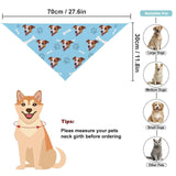 Custom Face Dog Bone Paw Print Blue Background Pajama Pants and Pet Dog Bandana