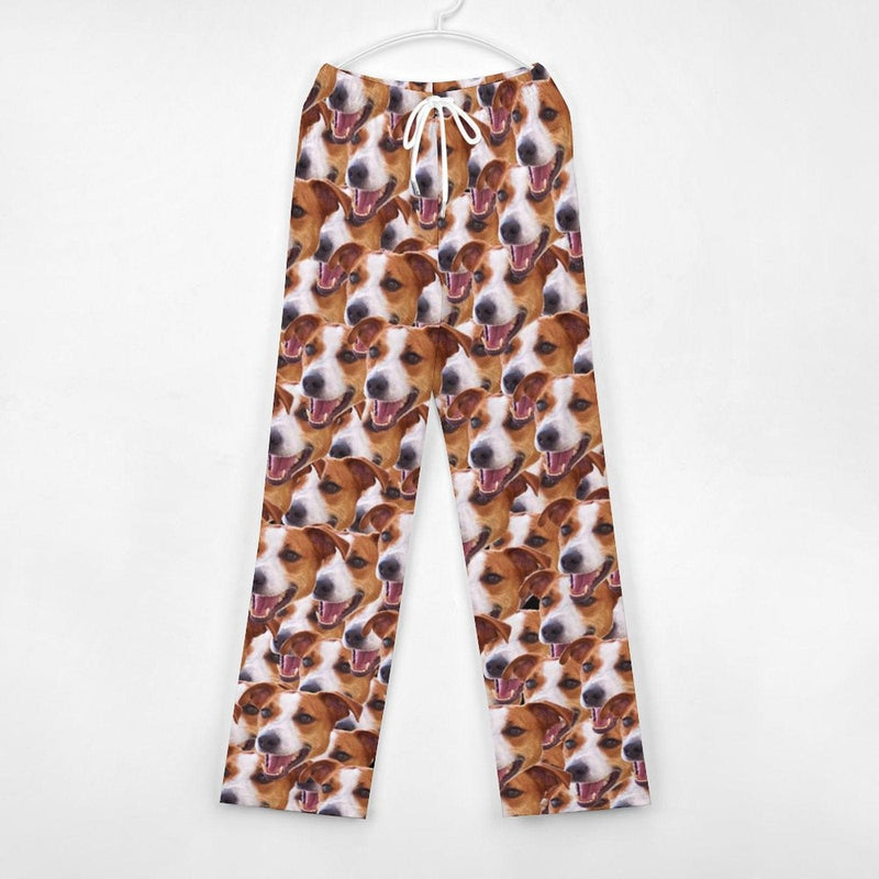 Custom Face Seamless Pajama Pants and Pet Dog Bandana