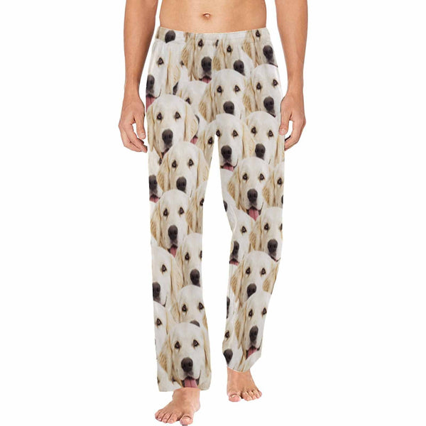 Custom Couple Face Pet Dog Seamless Sleepwear Personalized Women's&Men's Slumber Party Long Pajama Pants