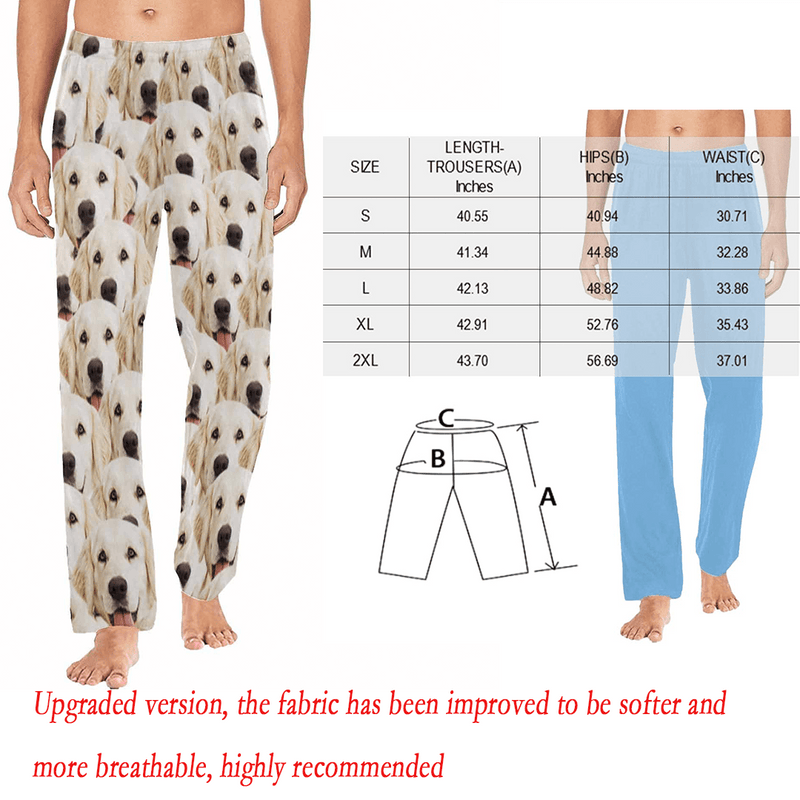 Custom Couple Face Pet Dog Seamless Sleepwear Personalized Women's&Men's Slumber Party Long Pajama Pants