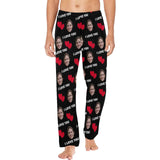 [TikTok Recommended] Custom Couple Face Heart Lover Sleepwear Personalized Women's&Men's Slumber Party Long Pajama Pants