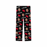 [TikTok Recommended] Custom Couple Face Heart Lover Sleepwear Personalized Women's&Men's Slumber Party Long Pajama Pants