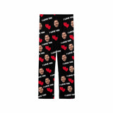 [TikTok Recommended] Custom Couple Face Heart Lover Sleepwear Personalized Women's&Men's Slumber Party Long Pajama Pants