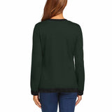 Custom Any Photo Couple Sweatshirt Personalized Dark Green Matching Loose Sweatshirt for Him and Her Unisex Couple Crewneck Long Sleeve T-shirt