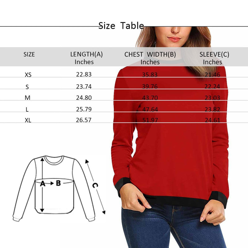 Custom Face Forever Love Women's Casual Crewneck Sweatshirt Personalized Long Sleeve Loose Sweatshirt