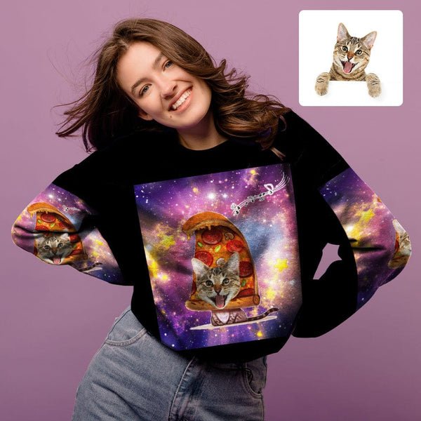 custom pet face loose sweatshirt